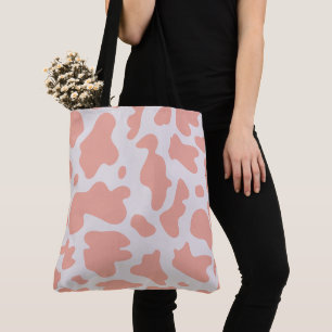 Bolsa Tote Saco de Impressão de Vaca Rosa