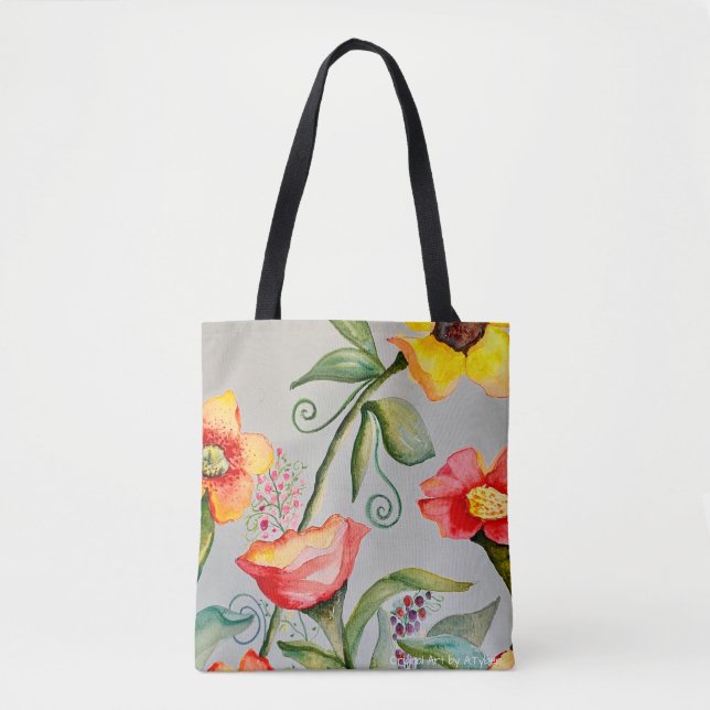 Bolsa Tote Saco de Jardim de Flores (Frente)