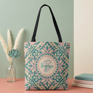 Bolsa Tote Saco de Jardim de Primavera Azul-Piscina e Rosa