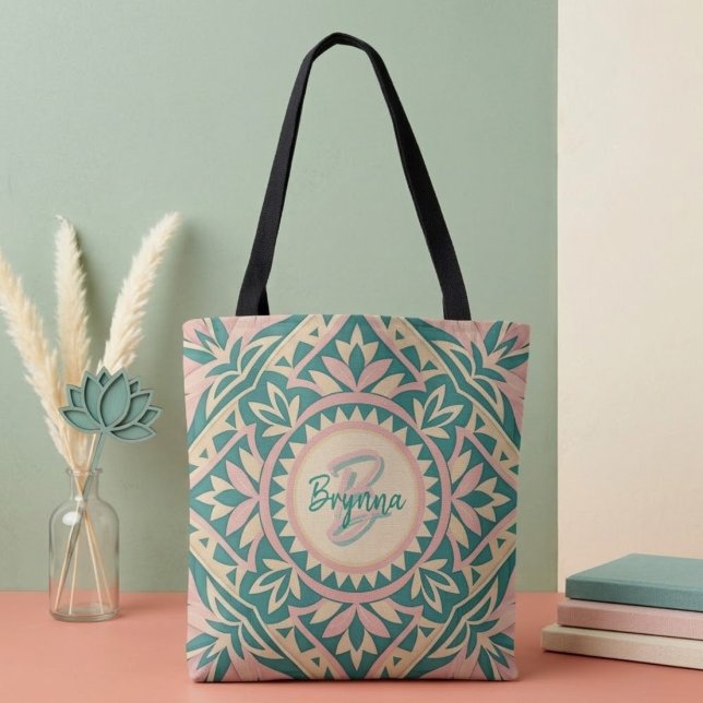 Bolsa Tote Saco de Jardim de Primavera Azul-Piscina e Rosa (Criador carregado)