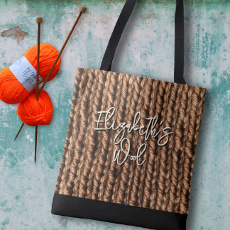 Bolsa Tote Saco de Lã para Tricô Personalizado
