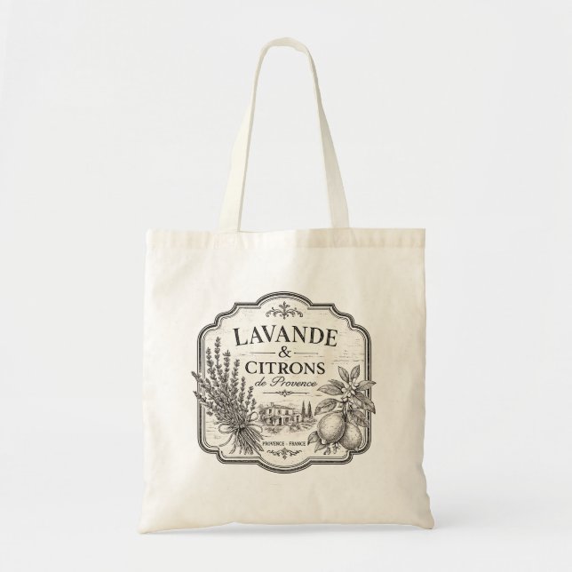 Bolsa Tote saco de lavanda e limões  (Frente)
