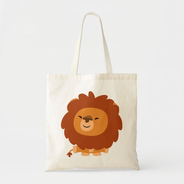Bolsa Tote Saco de Leão de Cartoon de Fofinho Bonito (Frente)