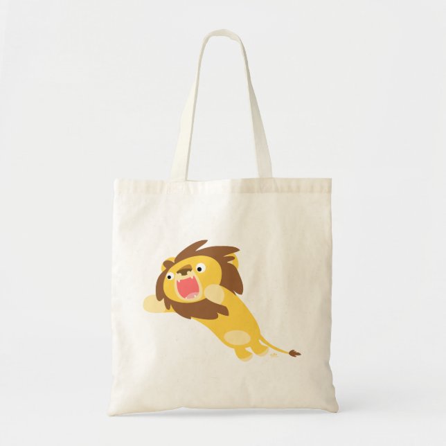 Bolsa Tote Saco de Leão de Cartoon Gelado Muito Faminto (Frente)