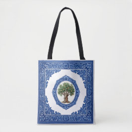 Bolsa Tote Saco de Linho e Cortiça Azulejo