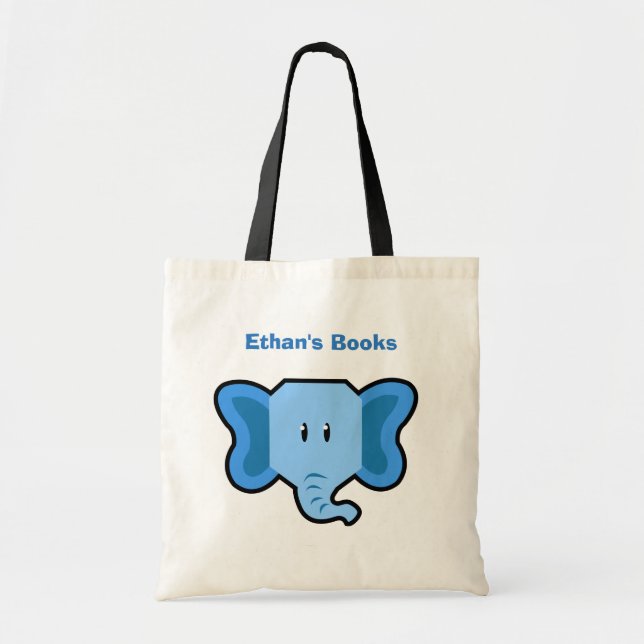 Bolsa Tote Saco de livro bonito da biblioteca do ELEFANTE dos (Frente)