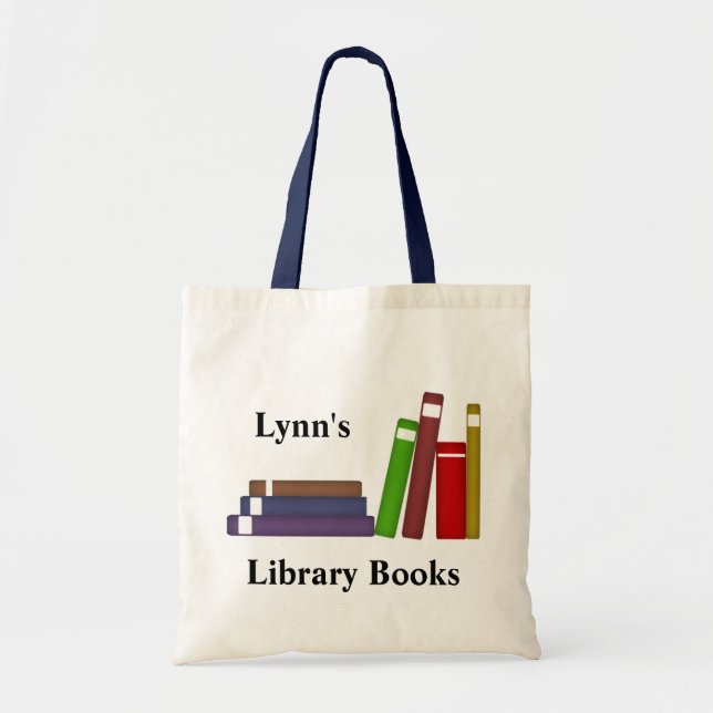 Bolsa Tote Saco de livro da biblioteca (nome) (Frente)