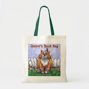 Bolsa Tote Saco de livro do gato do gengibre
