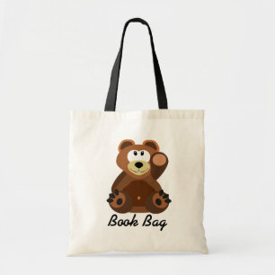 Bolsa Tote Saco de livros de ursinhos castanhos e bronzeados