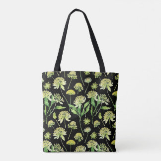 Bolsa Tote Saco de lona botânica Angelica em aquarela