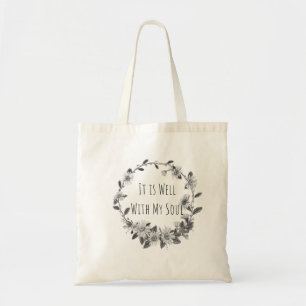 Bolsa Tote Saco de Lona com a Frase 'Está Tudo Bem com a Minh
