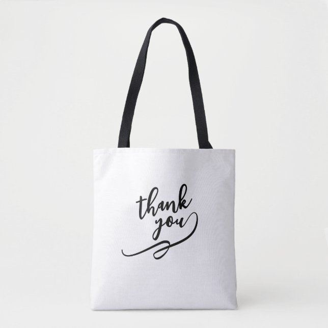 Bolsa Tote Saco de Lona com Rotulo de Agradecimento (Frente)