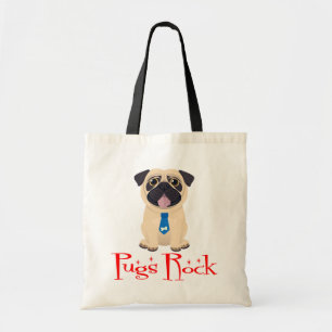 Bolsa Tote Saco de lona de desenho animado de cachorro Pug en