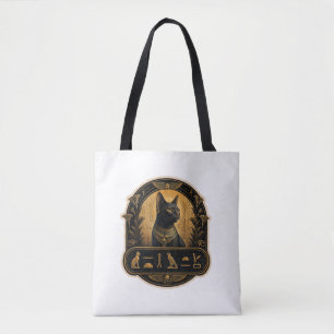 Bolsa Tote Saco de Lona de Gato Sphynx Estética Egípcia