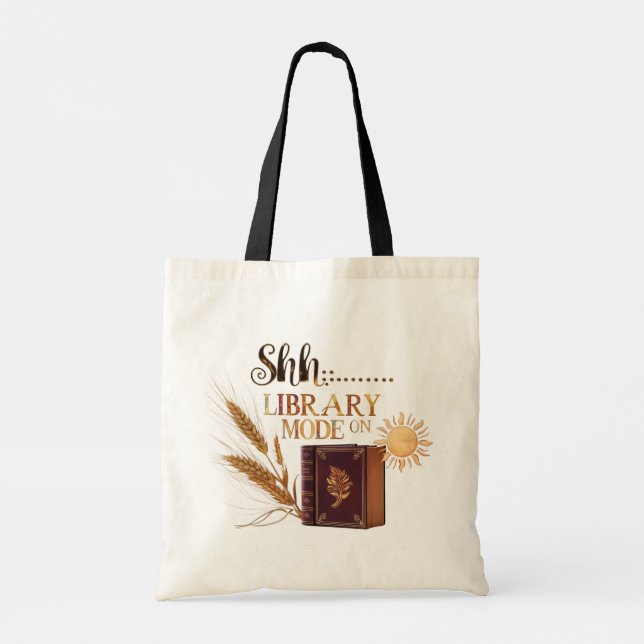 Bolsa Tote Saco de lona ecológico "Modo Biblioteca Ligado" or (Verso)