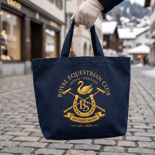 Bolsa Tote Saco de Lona Natural Royal Equestrian Club Qu