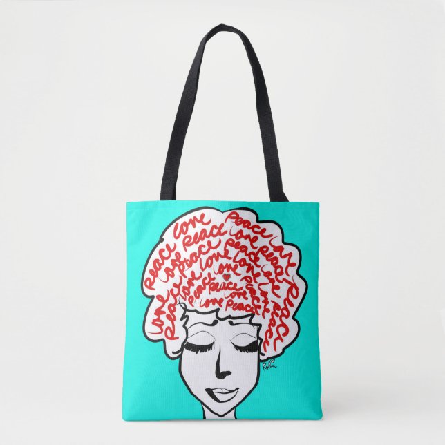 Bolsa Tote Saco de Lona Paz e Amor (Frente)