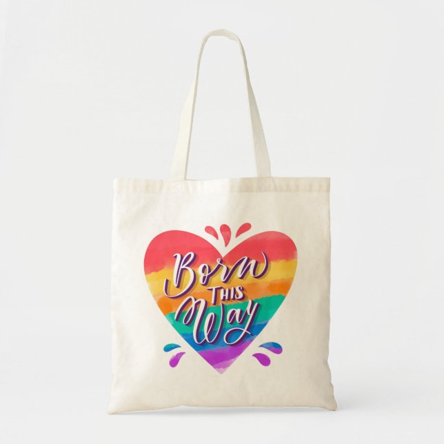 Bolsa Tote Saco de mão Arco-íris Orgulho Amor (Frente)