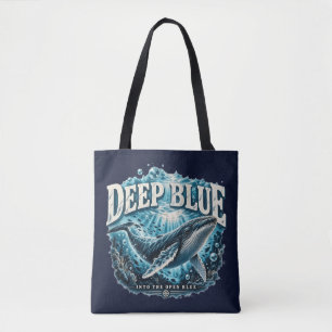 Bolsa Tote Saco de mão Aventura no Oceano Baleia Azul Profund