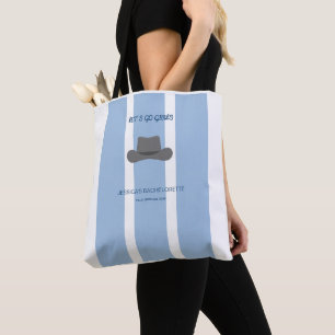 Bolsa Tote Saco de mão azul personalizado para despedida de s