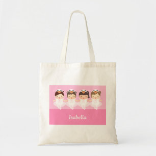 Bolsa Tote Saco de Mão Ballet Cisne Fofo para Meninas