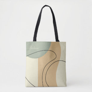 Bolsa Tote Saco de mão bege abstrato personalizado