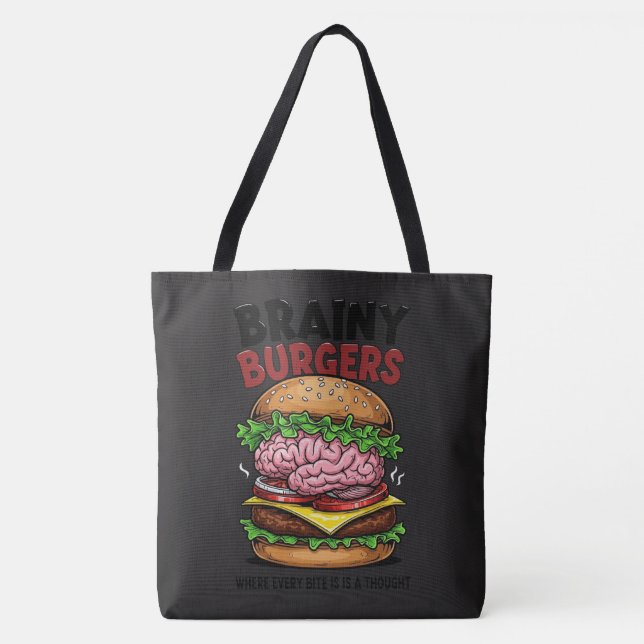 Bolsa Tote Saco de mão Brainy Burgers (Frente)