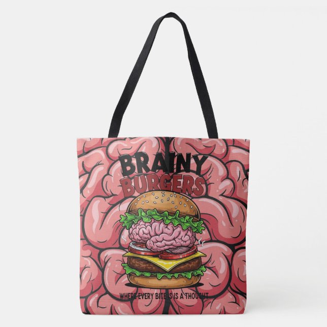 Bolsa Tote Saco de mão Brainy Burgers (Frente)