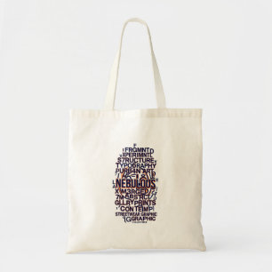 Bolsa Tote Saco de mão Canva Tipografia Aleatória