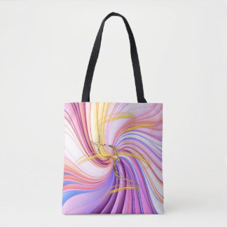 Bolsa Tote Saco de mão colorido abstrato rosa roxo dourado re