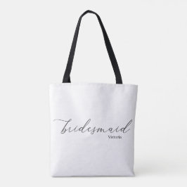 Bolsa Tote Saco de mão com alças pretas e texto 'Victoria Bri