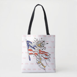 Bolsa Tote Saco de mão com bandeira dos EUA