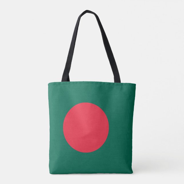 Bolsa Tote Saco de mão com bandeira patriótica de Bangladesh (Verso)