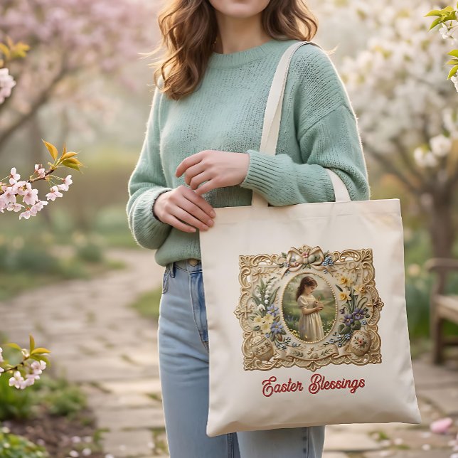 Bolsa Tote Saco de mão com bênçãos personalizadas de Páscoa (Criador carregado)
