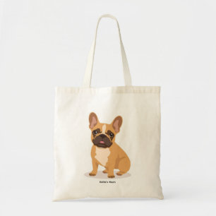 Bolsa Tote Saco de mão com Bulldog Francês Ilustrado Divertid