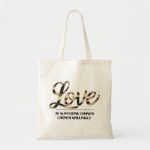 Saco de mão com Citação de Amor é Sofrimento em Fo