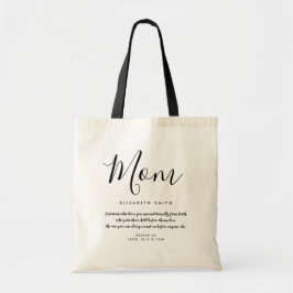 Bolsa Tote Saco de mão com citação de mãe com letra feminina 