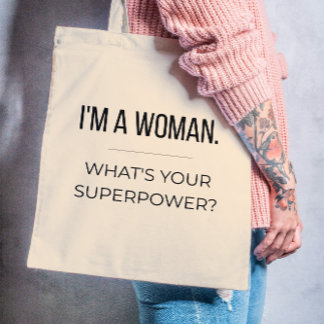 Bolsa Tote Saco de mão com Citação Feminista, Presente Empode