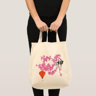 Bolsa Tote Saco de mão com desenho de flor de cerejeira