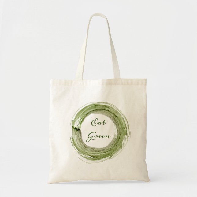 Bolsa Tote Saco de mão com design Eat Green (Frente)