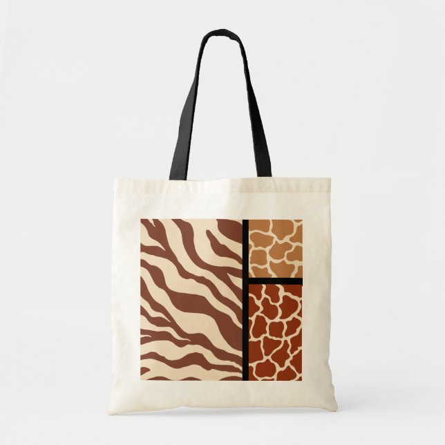 Bolsa Tote Saco de mão com estampa de animais (Frente)