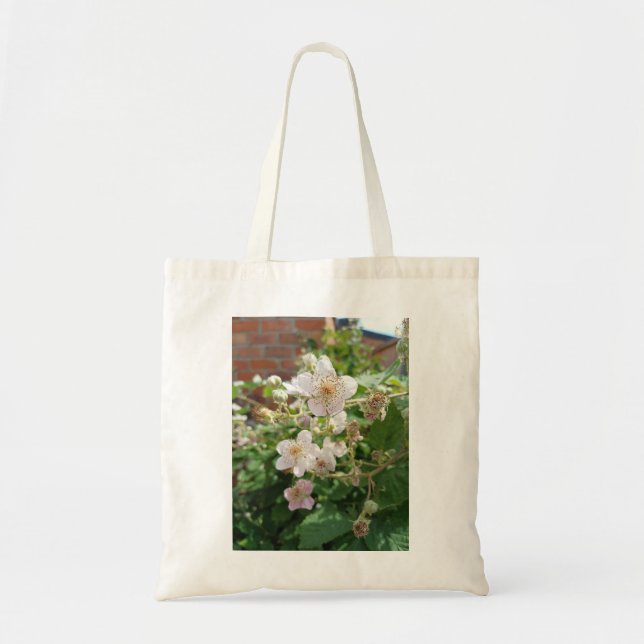 Bolsa Tote Saco de mão com flor de amora silvestre (Frente)
