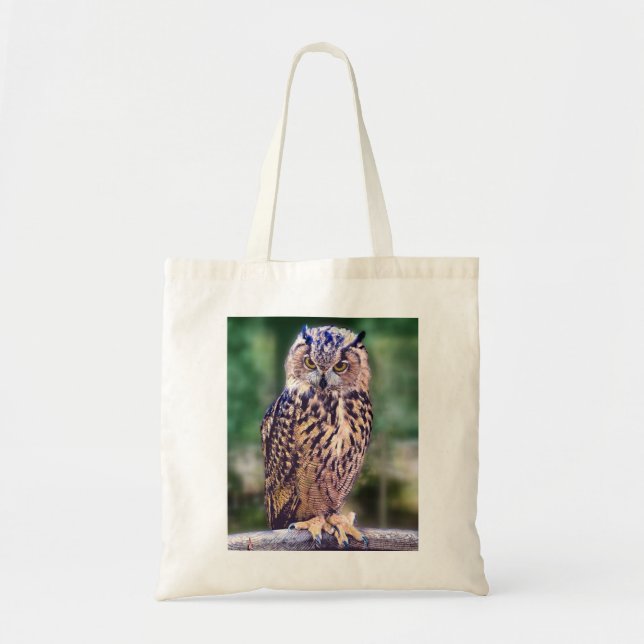 Bolsa Tote Saco de mão com foto de coruja (Frente)
