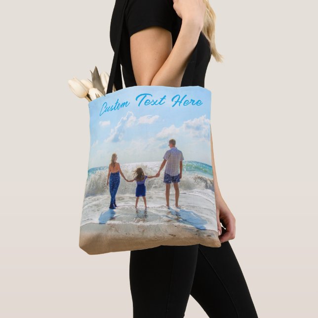 Bolsa Tote Saco de mão com foto personalizada Presente com su (Close Up)