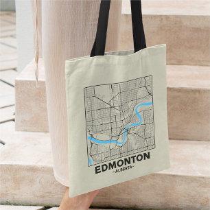 Bolsa Tote Saco de mão com mapa da cidade de Edmonton, Albert