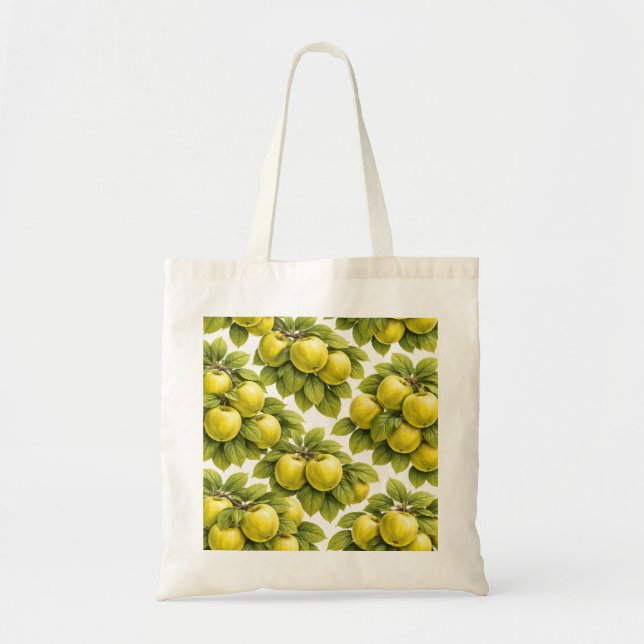 Bolsa Tote Saco de mão com padrão de Maçã Dourada (Frente)