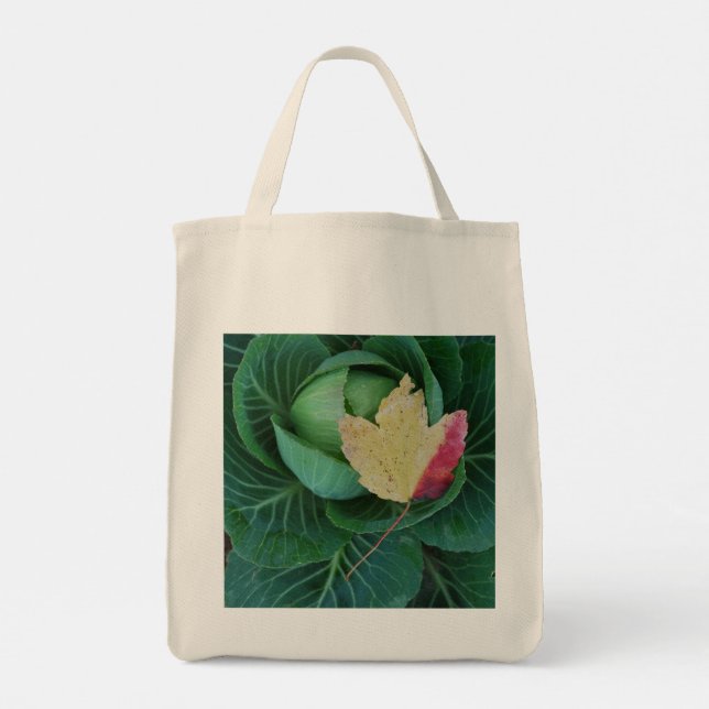 Bolsa Tote Saco de mão com Pintassilgo / Repolho com Folha de (Verso)