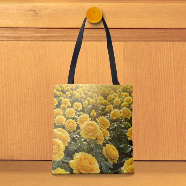 Bolsa Tote Saco de mão com rosas amarelas (Tote bag with yellow roses)