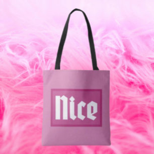 Bolsa Tote Saco de Mão com Tipografia de Caixa Rosa Bonita