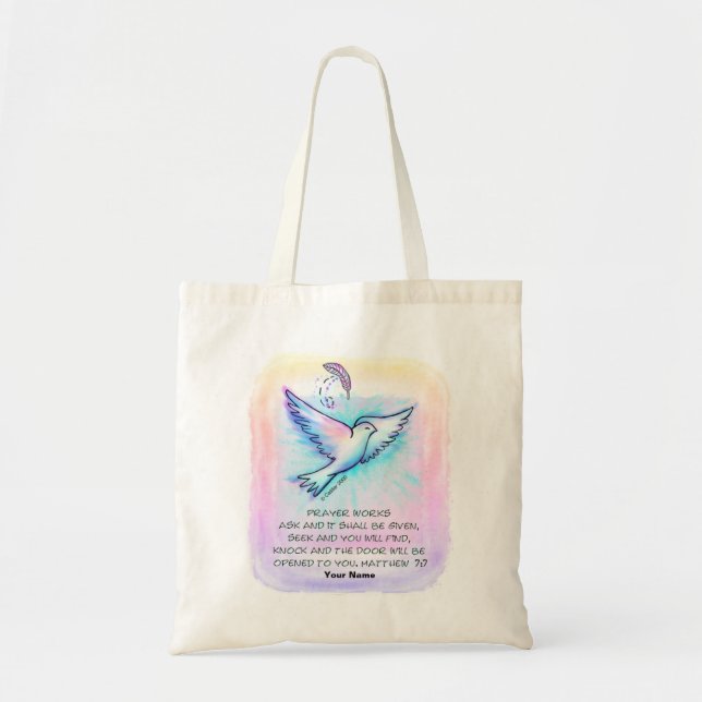 Bolsa Tote Saco de mão cristão Prayer Works  (Frente)